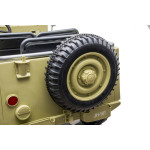 Elektrické autíčko - Retro vojenské vozidlo 4x4 - pieskové - 158cm x 80cm x 82cm